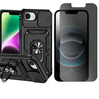 Imagem de Capa Anel Magnetico Para iPhone 16e + Pelicula Privacidade - GR Global