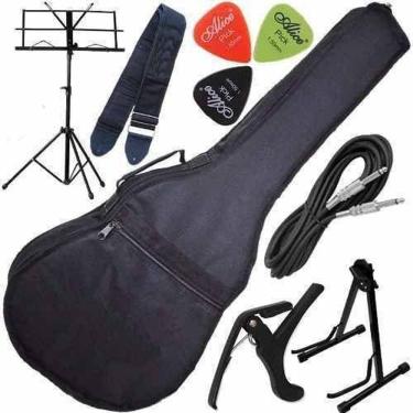 Imagem de Kit Capa Bag Acolchoada Violão Multi Acessórios + Suporte