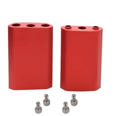 Imagem de HangTon Pacote com 2 blocos de extensão de eixo inclinável Ronin de 60 mm, extensor de braço de gaiola para DJI ARRI Alexa 35 Venice Higher Camera Package Rig, 3/20.3 cm-16 roscas M3 parafuso vermelho