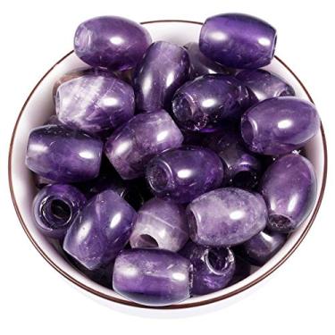 Imagem de Nupuyai — Contas largas de pedra grande para fabricação de joias, pacote com 30, contas europeias de rondelle polidas para berloques, Amethyst, 16x12(mm), 30