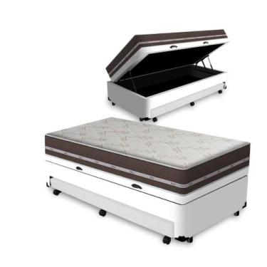 Imagem de Box Baú + Aux e Colchão de Mola Anjos Classic Pocket 88 cm - Anjos Col