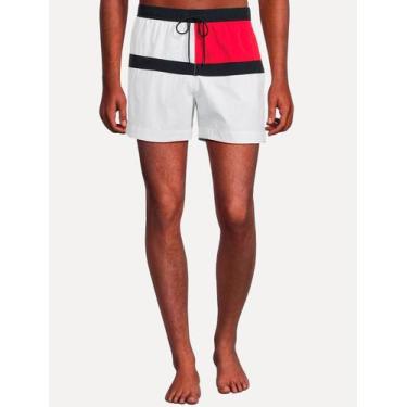Imagem de Short Tommy Hilfiger Long Drawstring Colourblock Sash Branco, S/P