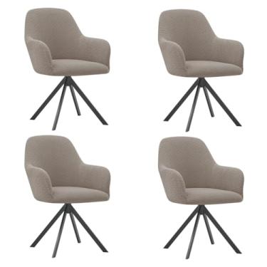 Imagem de Lzyjckh Capa elástica para cadeira de jantar com braços, Protetor para poltrona giratória, Capa para cadeira de escritório, Para penteadeira, sala de estar, quarto,Khaki,4PCS