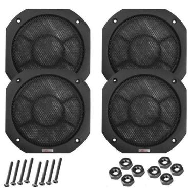 Imagem de Kit 04 Telas Alto Falante 6 Polegadas Com Parafusos Proteção - PERMAK
