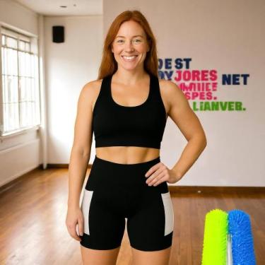 Imagem de SHORT Bermuda LEG Legging COM BOLSOS Suplex Fitness Academia Feminino 