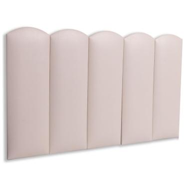 Imagem de Cabeceira Solteiro Kit 5 Placas Modelo Nuvem - Courino Marfim / Off White