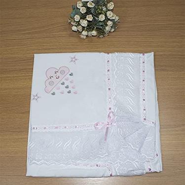 Imagem de Manta Infantil para Bebê com Lasie 100% Algodão - Chuva de Benção Rosa