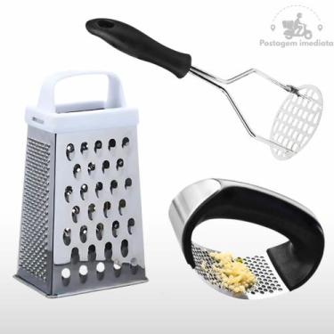 Imagem de Amassador de batata + Ralador de Legumes + Espremedor de Alho Inox Ute