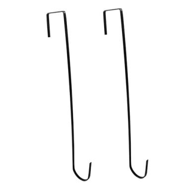 Imagem de Kemcatui Pacote com 2 cabides de guirlanda de 38 cm para porta da frente, suporte de guirlanda preto fino, gancho de metal para decoração de porta moderna