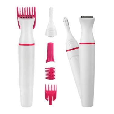 Imagem de Mini Depilador Portátil Feminino Aparador de Pelos Intimo Aparelho de Depilação para Mulheres Sem Fio Elétrico 5 em 1 para Corpo, Rosto e Area Intima Sem Dor Pele Suave e Sedoso Pequeno Rosa