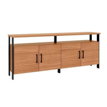 Imagem de Buffet Otta 100% MDF 4 Portas Freijó e Preto - Modern