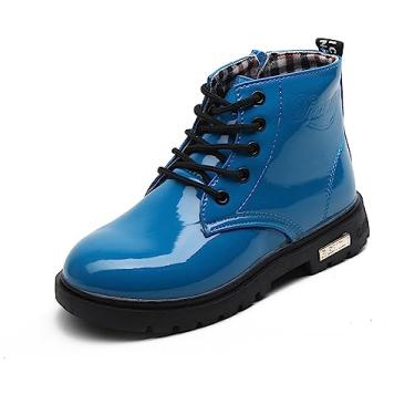 Imagem de Maxu Fashion Botas de cano curto infantis masculinas de poliuretano impermeáveis, Azul, 5.5 Narrow Toddler
