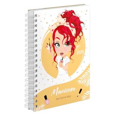 Imagem de Agenda Comercial 2026 Personalizada Capa Dura Manicure Ruiva Cores (Amarela)