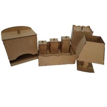 Imagem de Kit Bebê Higiene em MDF - 7 Peças - Arte Magazine