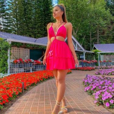 Imagem de Vestido feminino curto com alça - SEM MARCA, Rosa