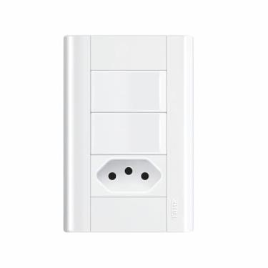 Imagem de CONJUNTO 2 INTERRUPTORES SIMPLES E TOMADA 2P+T 20A/250V - MODULARE - FAME