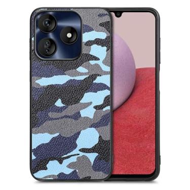 Imagem de DAMONDY Capa para BLU G64L, capa de TPU à prova de choque com design camuflado 3D para homens e mulheres, capa de celular de silicone de borracha macia - azul