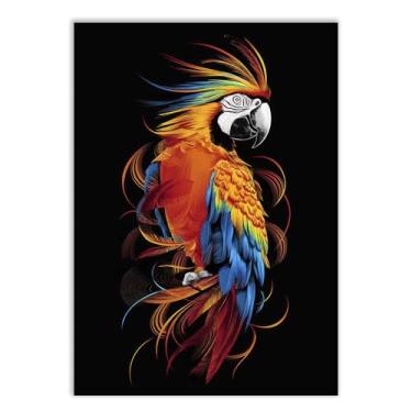 Imagem de Placa Decorativa Arara Ilustração Dark Colorida Decoração Poster Quarto Sala