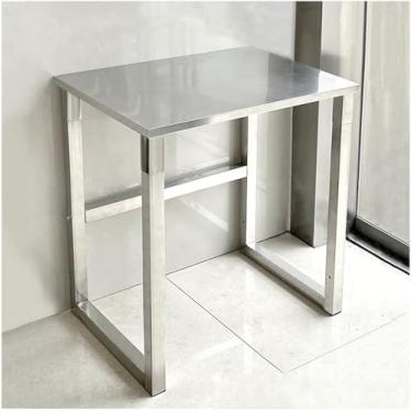 Imagem de Mesa De Trabalho De Aço Inoxidável Mesa De Embalagem De Armazém Prateleiras Domésticas Mesa De Estudo Pés Antiderrapantes Fácil De Desmontar E, One Color, 80x45x70cm/31.5x17.7x27.6"