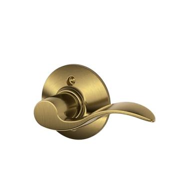 Imagem de Schlage Lock Company F170ACC609RH Acc 609 Schlage F170 Rh Accent Decorative Dummy Door Lever, 2,72 In Projection X 4-1/8 in L, Antique, Brass