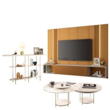 Imagem de Home Suspenso Cinamomo Off White E Aparador Infinity E Kit Mesa De Cen