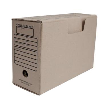 Imagem de Kit c/ 2 Pct. Caixa para Arquivo Morto Kraft 14x36x25cm c/ 25 un cada Documentos Escritório Armazenamento