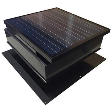 Imagem de Ventilador de sótão solar de 30 watts (preto) com termostato / umidistato (50 x 50 x 25 pol.) - Motor sem escova - Ventilador de ventilação solar resistente a granizo e clima - Ventilador de sótão alimentado por energia solar para casas - da Remington Solar
