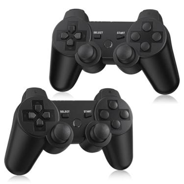 Imagem de Yinjie PS3 Controller Wireless 2 Pack, with 2 Charging Cables, Compatible with Playstation 3 - Black