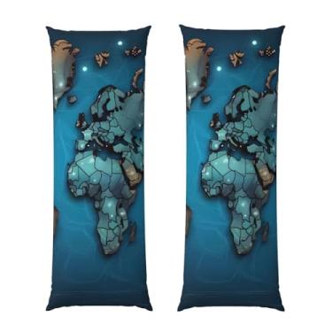 Imagem de Capa de travesseiro corporal com zíper oculto, fronha longa de microfibra macia e respirável para travesseiro corporal, capas de travesseiro de mapa para presente de cama 50 x 137 cm