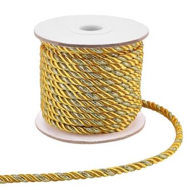 Imagem de PH PandaHall Corda trançada metálica de 5 mm, fio de seda brilhante, fio de seda brilhante para decoração de casa, casamento, formatura, cordão