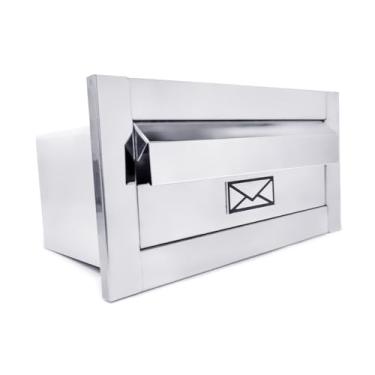 Imagem de Caixa de Correio Para Muro Parede Aço Inox Embutir Moderna(Inox)