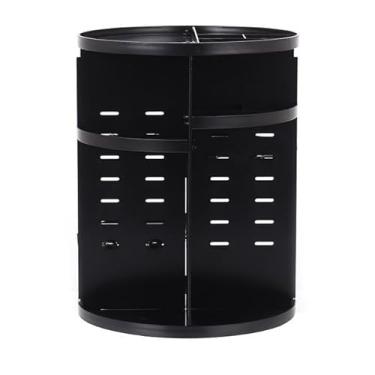 Imagem de Organizador Giratório De Maquiagem Porta Maquiagem Organizador Porta Pincel Batom Com 7 Camadas Ajustáveis Preto Branco(Preto)