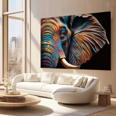 Imagem de Quadros Decorativos para Quarto Sala 40x60 Elefante Indiano Foco Grande Escritório Hall