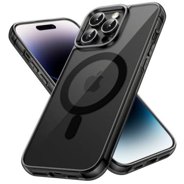 Imagem de JETech Capa Magnética para iPhone 14 Pro 6,1 Polegadas Compatível com o Carregamento sem fio MagSafe, Case para Celular à Prova de Choque, Capinha Parte Traseira Claro Anti-Riscos (Preto)