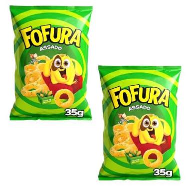 Imagem de Kit 100 Salgadinhos anel de cebola Fofura 35gr crocante - Genérica