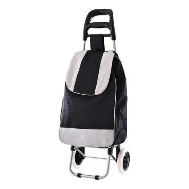 Imagem de Carrinho De Compras Feira Supermercado 2 Rodas Reforçados e Dobrável 30kg