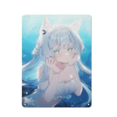 Imagem de Cartaz de arte de menina de anime sexy quente placa de estanho vintage decoração de parede pôster 30,5 x 40,6 cm, AF106