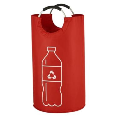 Imagem de AFXGUSD Cesto de Roupa Dobrável de 82L, Cesto de Brinquedos Multifuncional, Oxford, Recipiente de Armazenamento Leve, Organizador de Roupas, Vermelho, Tamanho real