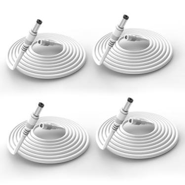 Imagem de Tonton Pacote com 4 cabos de extensão de alimentação CC de 3 m de 5,5 mm x 2,1 mm 5521 macho para fêmea 12 V DC cabo adaptador compatível com câmera IP de segurança CCTV, Survelliance DVR autônomo