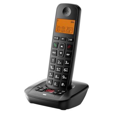 Imagem de Telefone sem fio D1007TAM DECT com secretária eletrônica, ID de chamada/espera de chamadas, visor retroiluminado, teclado de botão grande, monofone único expansível para 5 aparelhos