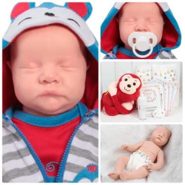 Imagem de Bebê Reborn Roupinha Macaquinho com Pelúcia + itens - Cegonha Reborn D
