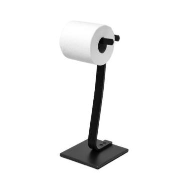 Imagem de Porta Papel Higiênico De Chão Single Preto Fosco e Maciço - HomeFull