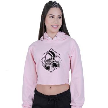 Imagem de Cropped Moletom Feminino Astronauta Nasa - Lafre, Rosa claro, P