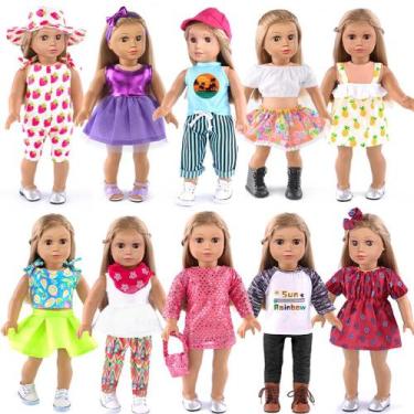 Imagem de Conjunto de roupas de boneca ebuddy para bonecas de 18 polegadas (10 c