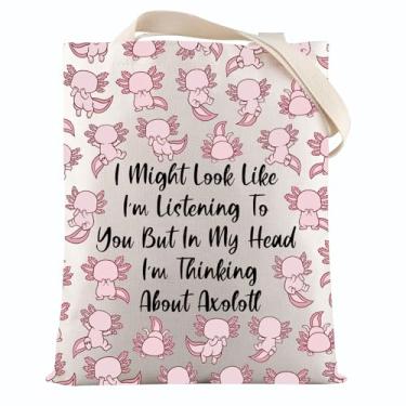 Imagem de VAMSII Axolotl Lover Gift Axolotl Theme Tote Bag Axolotl Gifts for Women Animal Lover Shoulder Bag Herpetologists Gift, Bolsa Usaxolottote