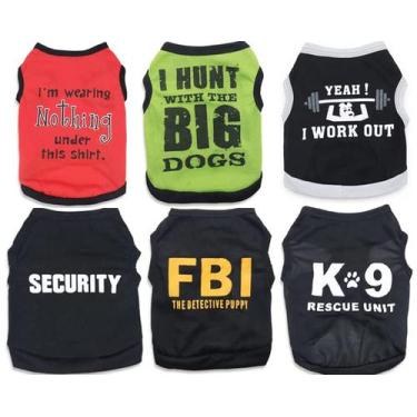 Imagem de Camisas para cachorros para meninos e cães, 6 peças para cães pequenos