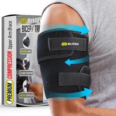 Imagem de Cinta para tendinite de bíceps BLITZU Upper Arm Wrap preta S-M