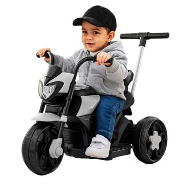 Imagem de Mini Moto Esportiva Infantil Elétrica 6V com Controle Remoto, Luzes, Sons, Bateria Recarregável, Empurrador Dirigível e Rodas Resistentes – A partir de 3 Anos – Suporta até 30Kg