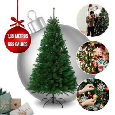 Imagem de Arvore de Natal Premium Luxo 1,80 Metros Com 600 Galhos Pinheiro Verde