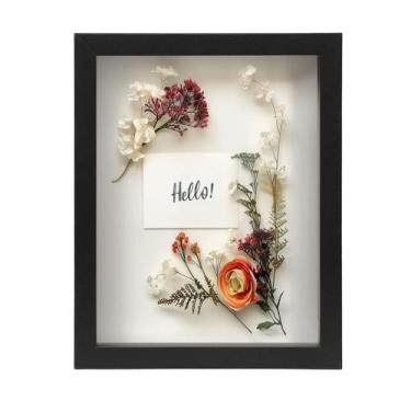 Imagem de Shadow Box Frame FrameWorks 21,6 x 27,9 cm de madeira preta com vidro